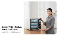 Intelligent Temperature Control Home Egg Hatching Machine Adjustable Roller Tray Automatic Egg Incubator Double-Power Power Support Digital Poultry Hatcher Pre-Programmed Hatching Modes for Hobby Farmers, Educators, Small Farm, Classroom