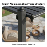 Aluminum Frame Pavilion Waterproof Solid Roof Gazebo Sun Protection Outdoor Shelter for Homeowners, Entertainers, Courtyard, Backyard, Poolside