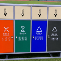 Dark Grey Stainless Steel Waste Sorting Station, Double Bin Recycling Bin for Public Spaces, 36cm Wide with Shelter