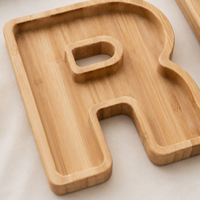 Wooden serving tray "Letters" for graduation, bamboo