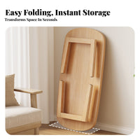 Foldable Design Collapsible Oval Table Space-Saving Oval Coffee Table Minimalist Design Household Furniture Portable for Small Apartment Residents, Families, Students, Living Room, Bedroom, Home Office, Playroom