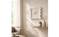 No Numerals Wavy Border Wall Clock Decorative Square Wall Clock for Living Room