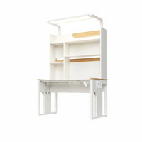 Kids Desk and Chair Set Adjustable Height Children's Study Desk with Hutch Student Table Ergonomic Lamp Storage Suitable for Home Study Room School
