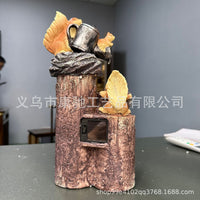 Resin Animal Figurine with Solar Water Feature