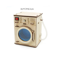 Educational DIY Washing Machine Model Rotating Drum Wooden Washer Assembly Kit Learn Through Play for Classroom