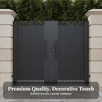 Aluminum Villa Gate Minimalist Design Hinged Double Door Gate Weather Resistant for Property Owners, Contractors, Courtyard, Residential Community