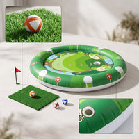 Floating Water Chipping Green Sturdy Pool Golf Game with Club Inflatable Golf Pad with Balls Waterproof Soft-Touch for Families