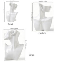 3 Pieces Matte Jewelry Display Bust Easy to Clean Necklace and Earring Display Stand Compact Jewelry Bust Multifunctional for Jewelers