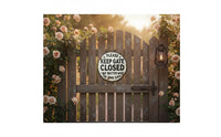 Round Metal Wall Plaque Paw Retro Print Iron Sign Rust-Brown Home Decor for Gate