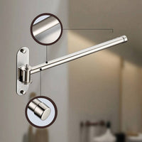 Polished Silver Towel Bar with Rotating Arm Rustproof Swing Arm Towel Bar Heavy Duty Hardware Smooth for Utility Room