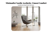 Soft Upholstery Upholstered rotating Armchair Modern aesthetic Oversized rotating Barrel Chair Breathable Fabric Indoor Seating Deep Seat for Homeowners, Apartment Dwellers, Living Room, Home Office, Lounge Area, literary corner