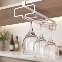 Wine Glass Holder Under Cabinet Storage No Drilling Required Metal Glass Hanger