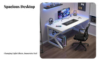 Gaming Desk Modern Design Student Desk Sturdy Metal Frame PC Gaming Table for Professionals, Teenagers, Dorm Room, Small Areas, Bedroom