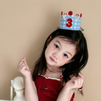 Kids' Blue Felt Birthday Hat with Number for Boys and Girls, Photo Prop & Party Decoration