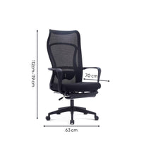 Reclining Office Chair Footrest Reclining Desk Chair Curved Armrests Furniture