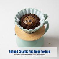 Ceramic Coffee Dripper Set, Cone Strainer, Folded Design, Sharing Pot, Home Use