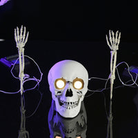 Skull Light with Ground Stake Spooky Skeleton Hand Candle Stake Lights Skeleton Hand Light Outdoor for Yard, Garden
