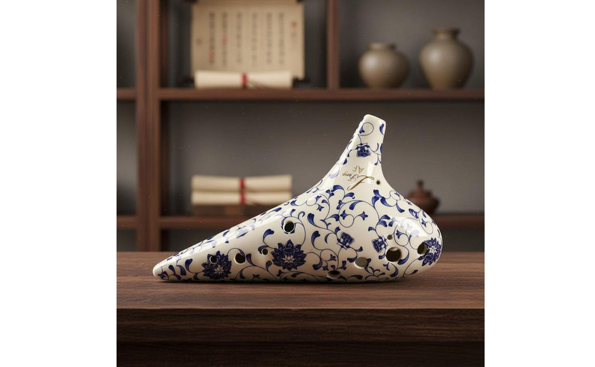 12 hole AF Ocarina Handmade Ceramic Ocarina Smooth Tone Wind Instrument for Students, Training Music Class