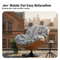 Retro Design & Appearance rotate ovoid Chair Plush Cushioning Indoor Furniture Ergonomic Design accent Seating gentle texture for Readers, Interior Decorators, Homeowners, Living Room, Balcony, Lounge Area, perusing corner