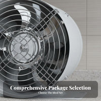 Powerful Suction Portable Kitchen Exhaust Fan Installation-No-Installation Stovetop Smoke Extractor High Airflow Kitchen Ventilation Fan All-Metal Body for Apartment Dwellers, DIY Enthusiasts, Small Areas, Garage, Basement, Windowsill