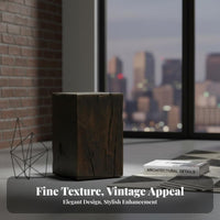 Hardwood Wood Block-Like Table Nordic Design Stool Minimalist Decorative Quality Rustic Character for Art Lovers, Bedroom