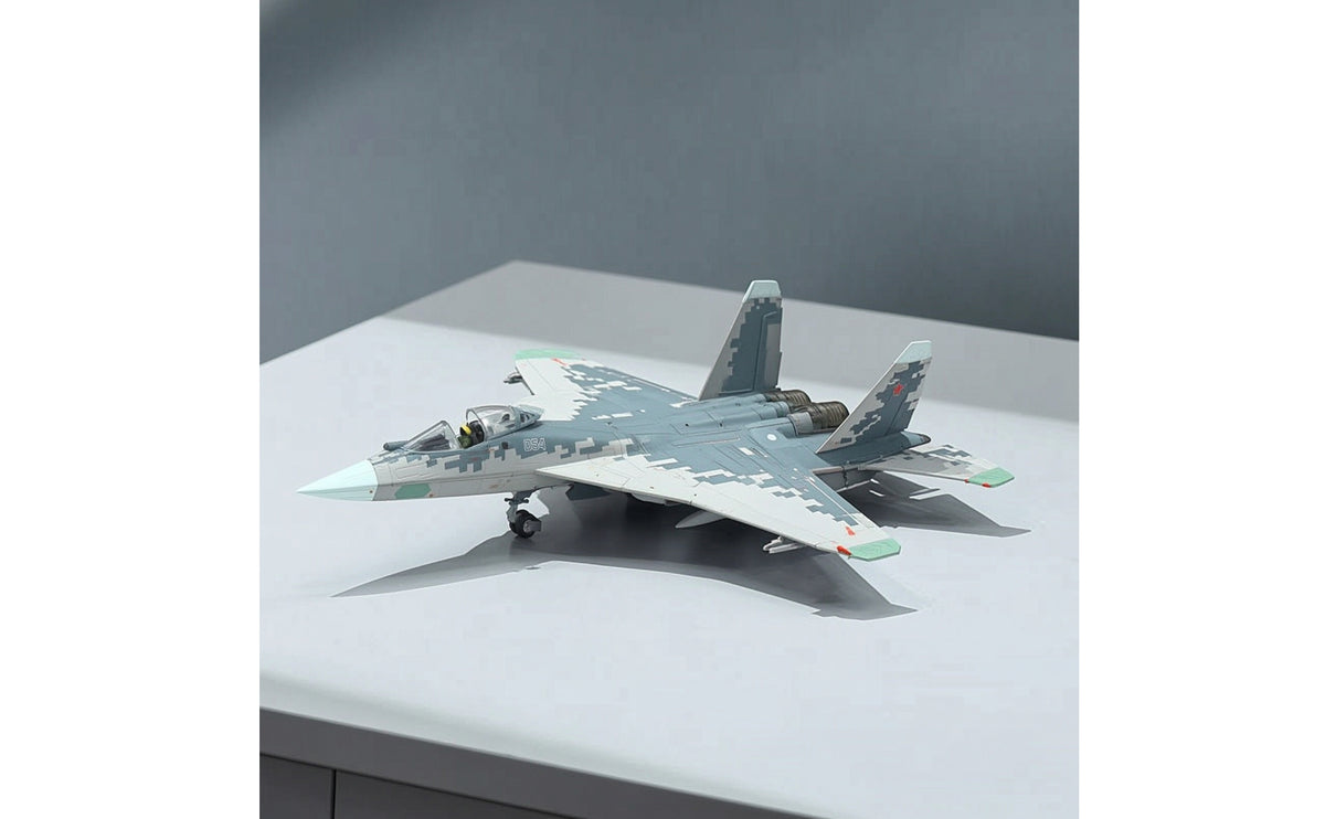 Alloy Su-57 Model Collectible Stealth Fighter Jet Model Detailed Aviation Replica for Display Cabinet, Study