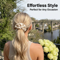 Completely Pure Silk Scrunchies for Women, Handmade Hair Ties Gift Box Set for Ponytails and Daily Wear, Slip Accessories for Girls