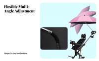 Black Glue Coating Protection Stroller Sunshade Lightweight & Foldable Clamp-on Stroller Umbrella Heat Reflective for Travel, Beach, Walks