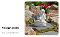 Solar Cherub Statue Light Source Brightness Resin Cherub Sculpture Outdoor Decoration Weather Resistant Lawn Decoration