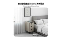 Wireless Charging 3-Drawer Smart Table Biometric Lock Nightstand Built-in Bluetooth Speaker Bedside Cabinet Slim Design for Technology Enthusiasts Enthusiasts, Apartment Dwellers, Homeowners, Dorm Room, Home Inactiveice