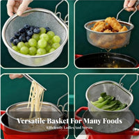 Noodle Blanching Basket Rust-Resistant Pot Hook Strainer Large Capacity Noodle Boiling Basket