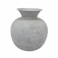 6 Pieces Elegant Design Vintage Metal Vase High Foot Flower Vase White Decorative Planter for Tabletop, Living Room, Entryway, Bedroom