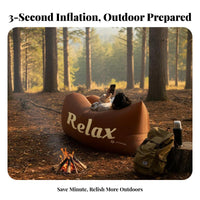 No Pump Required Wind-Inflated Lazy Bag Foldable Air Lounger Easy to Inflate Inflatable Furniture Lightweight for eventon the moveers, Beachon the moveers, Beach, Music events, Camping, explorer