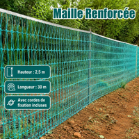Synthetic Chicken Coop Netting, Dark Green Net, 3 cm, Support Rope Included, Weather-Resistant