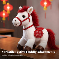 Traditional Horse Year Symbol Toy Great Gift Soft Horse Toy Good Fortune Symbol Stuffed Small Horse Doll for Children, Adults, Birthday Parties