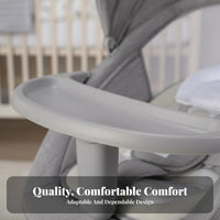 Automatic Rocking 4-in-1 Electric Cradle Adjustable Backrest Electric Baby Bouncer 5-Point Safety Harness Infant Seat Portable Design for Newborns, New Mothers, Nursery, Rest Time, Playtime, Living Room