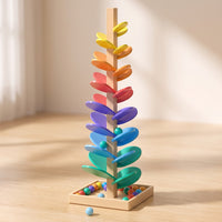 Wooden Music Tree with Beads Sensory Marble Run Colorful for Classroom, Toddlers