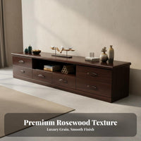 Solid Wood TV Cabinet Sturdy Construction Modern Chinese Look Television Stand Sturdy Living Room Entertainment Center for Apartment Dwellers, Home