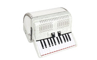 Piano Accordion Pearlescent Accordion with Straps Portable Musical Instrument for Students, Stage