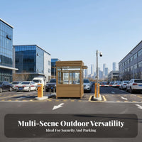 Steel Frame Guard House Weatherproof Prefabricated Security Booth Pre-Assembled Outdoor Gatehouse for Gatekeepers, Event Toll Booths, Schools
