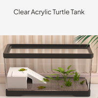 Turtle Tank with Basking Platform, Clear Desktop Terrarium