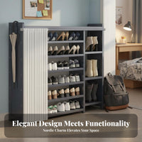 Dust-Proof Multi-Tier Shoe Rack Space-Saving Dustproof Shoe Cabinet Large Capacity Home Furniture Long-Lasting for Apartment Dwellers, Homeowners, Entryway, Dormitory, Hallway, Corridor