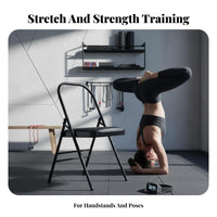 Foldable Iyengar Exercise Chair Comfortable Padded Seat Folding Exercise Stool Portable Pilates Assistance Chair Anti-Slip Feet for Beginners, Seniors, Home Gym