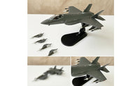 F-35A Model with Display Stand Gray fighter Fifth Generation Fighter Model Collectible for Adults