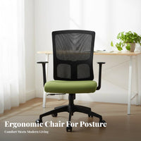 Lumbar Support Ergonomic Mesh Chair with Headrest Reclining Backrest High-Back Mesh Swivel Chair Wheeled Base Office Furniture Quiet Rolling Wheels for Remote Workers, Students, Gamers, Study Room, Computer Desk, Gaming Setup