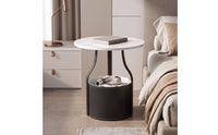 Round Side Table Contemporary Round End Table Compact Furniture for Living Room, Small Apartments, Reading Corners