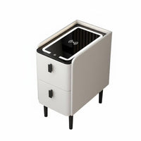 Nordic and design Narrow End Table Space-Saving Nightstand Modern Design Bedroom Furniture With Storage Drawer for Students, Apartment Dwellers, Adults, Small areas, Dormitory, Dorm Room, Home Office
