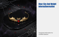 Dark Bat Crystal Halloween Alloy Headpiece, Festive Hair Decoration