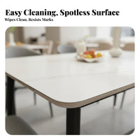 Easy to Clean Rectangular Table and Chair Set Scratch Resistant Rectangular Table with 4 Chairs Long-Lasting Construction Cafeteria Furniture Strong Load-Bearing for School Administrators, Apartment Dwellers, Cafeteria, Food Court, Employee Dining Room