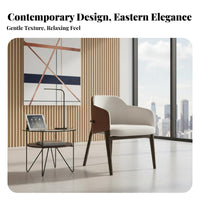 New Chinese Design Upholstered Wood Dining Chair Light Luxury Solid Wood Leisure Chair Thickened Cushion Minimalist Upholstered Armchair Ergonomic Design for Interior Designers, Business Owners, Restaurant, Clubhouse, Hotel, Living Room